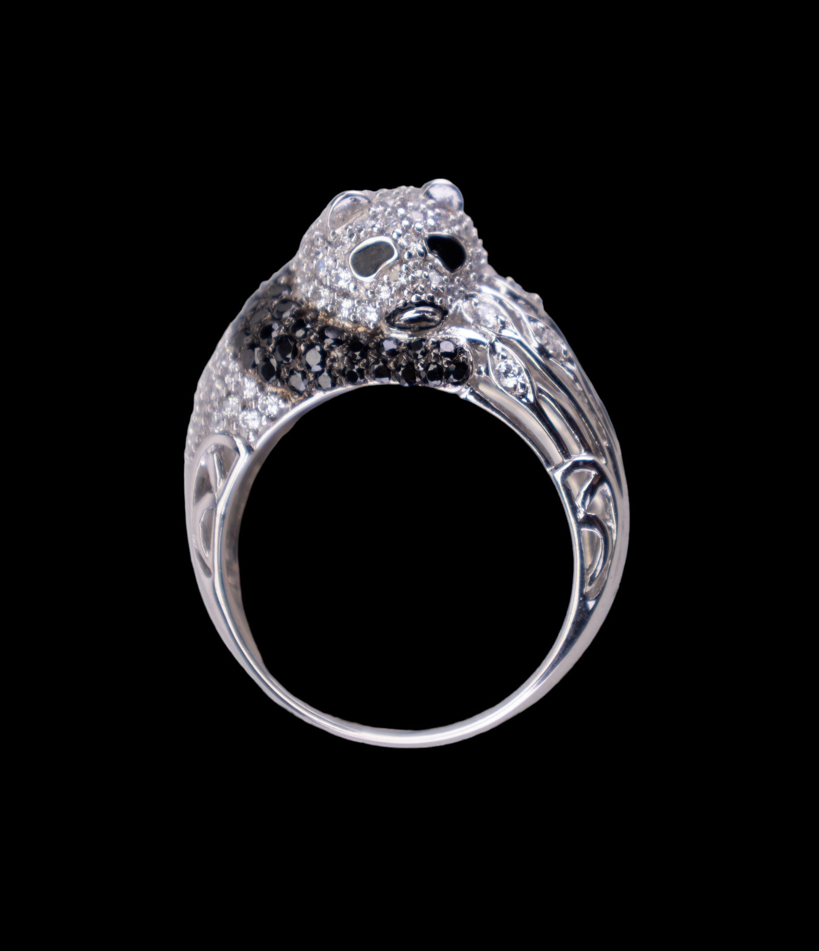Sterling Silver Pave Panda Ring (1 of 7)