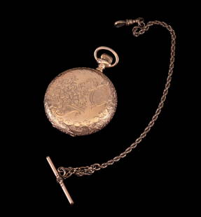 Antique Waltham 14K Gold Pocket Watch: Antique 14K gold pocket watch in Hunter case (measures approx. 1 & 7/8" diameter). Case is marked "Warranted 14K U.S Assay" & "B.W.C Co." with case number: #6042592 and movement number: #9439744.