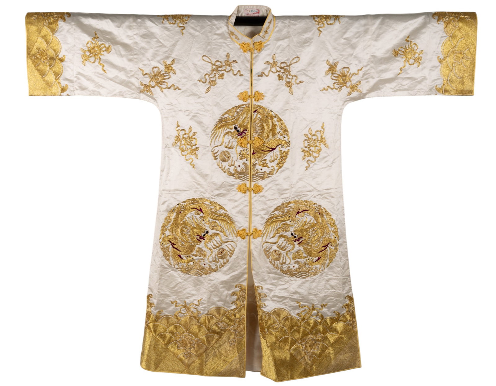 White & Gold Chinese Dragon Robe (1 of 12)