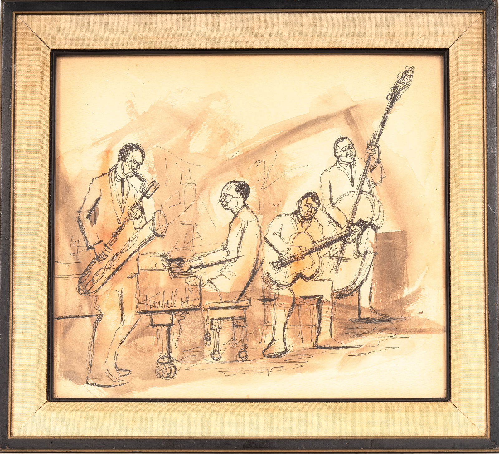 Ink & Watercolor Jazz Quartet by T. Kimball (1 of 7)