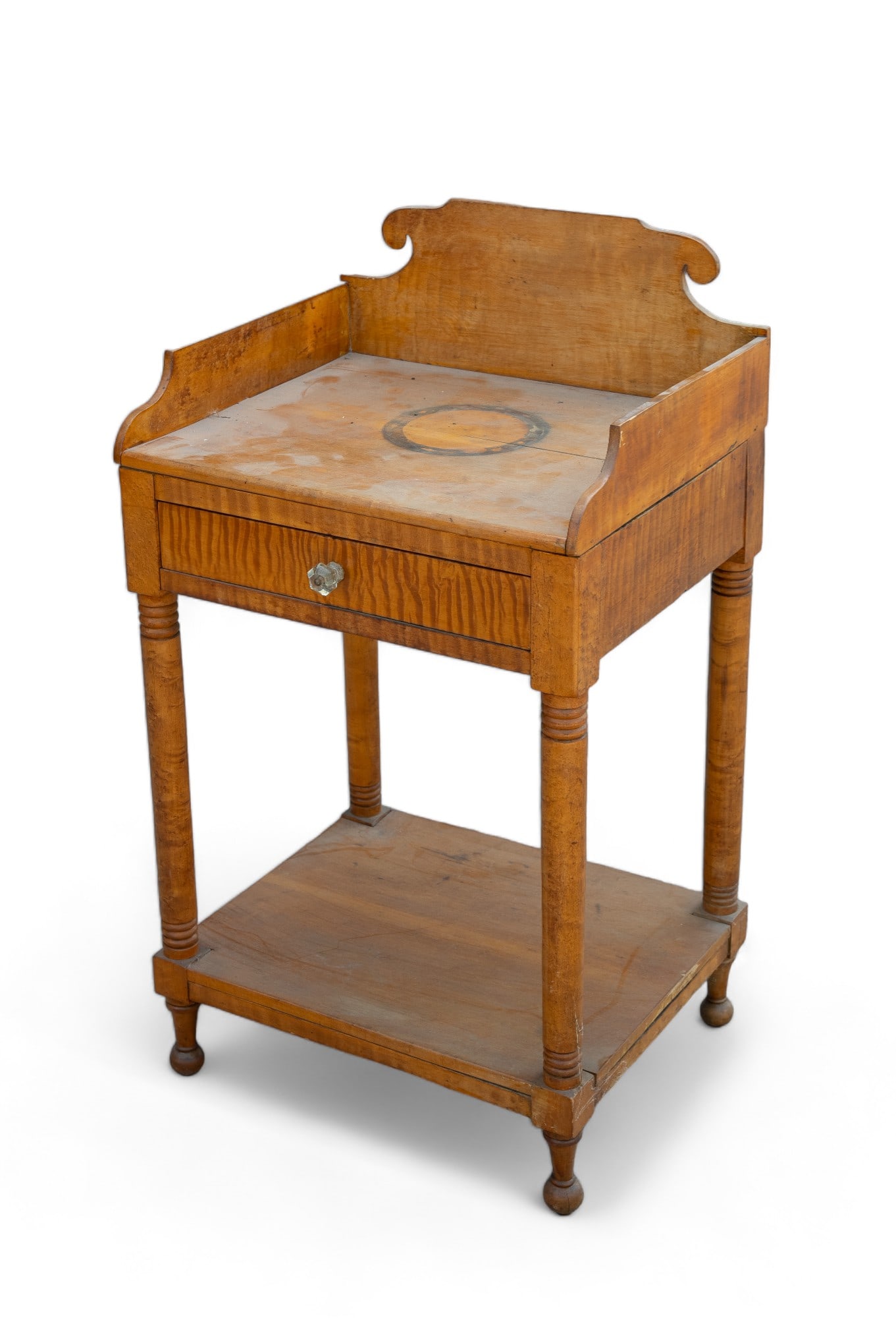 Late 19th C Tiger Maple One Drawer Stand (1 of 6)