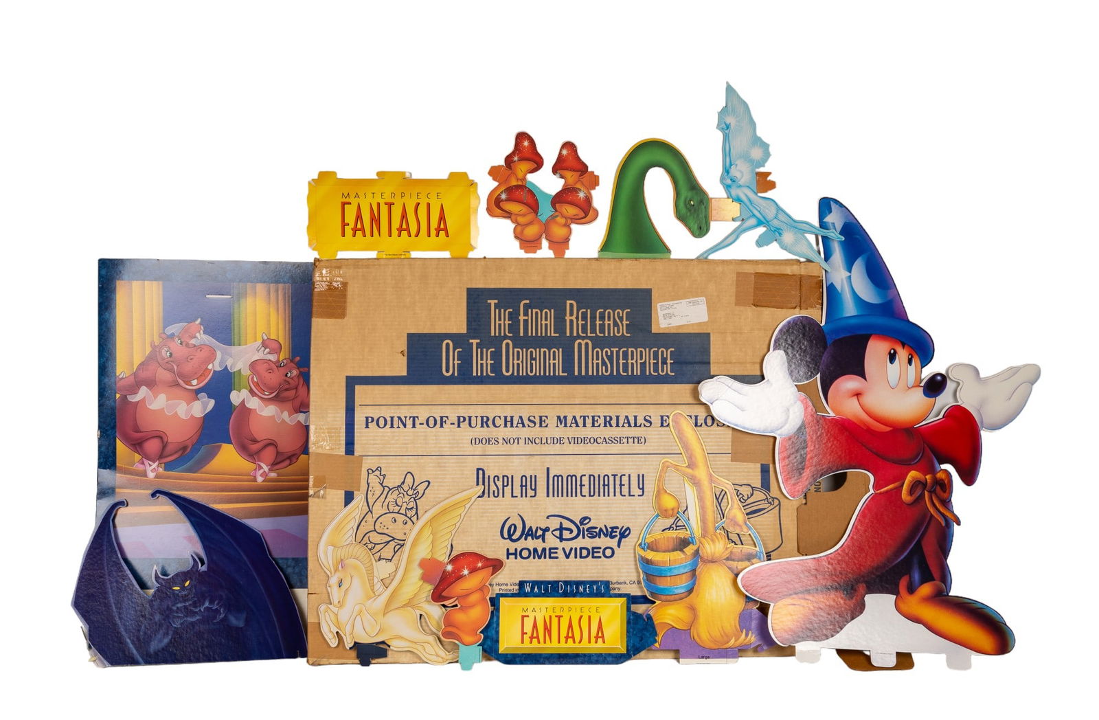 Disney's Fantasia Cardboard Store Display: Fantasia Final Release display is in original Promotional box in like new condition.