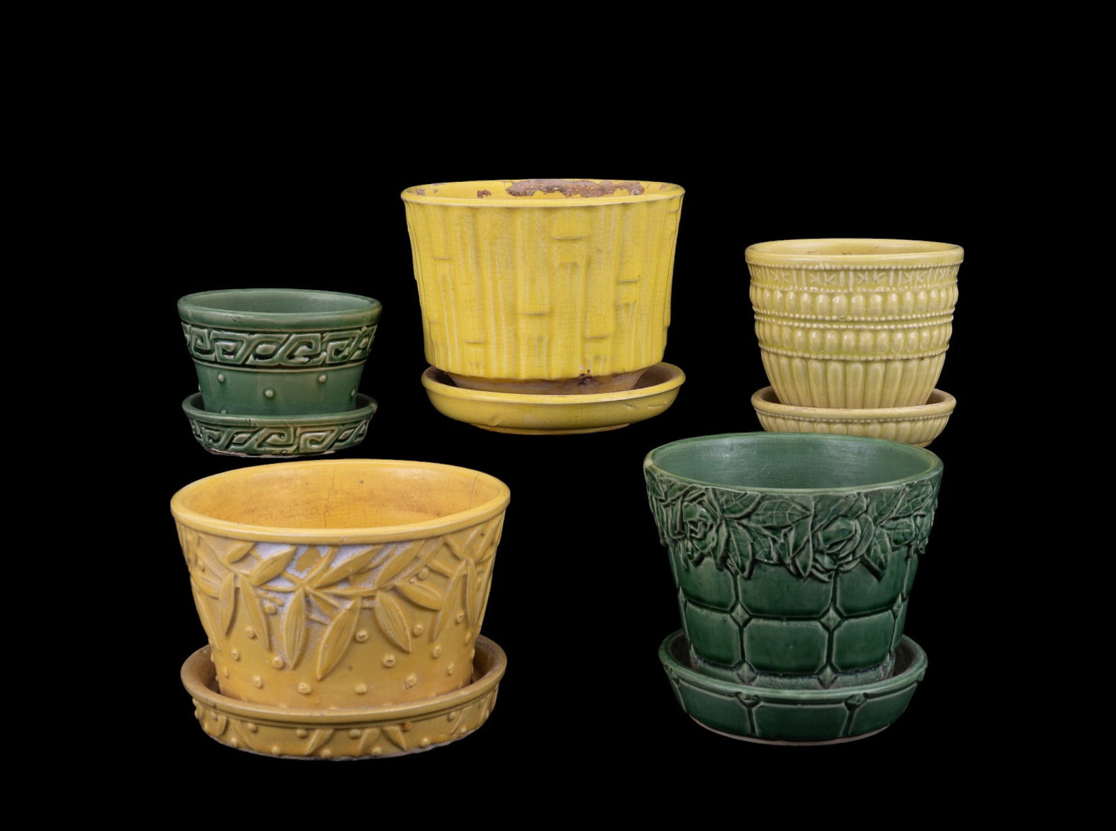 Vintage McCoy Flower Pots (5 Pc.) (1 of 9)