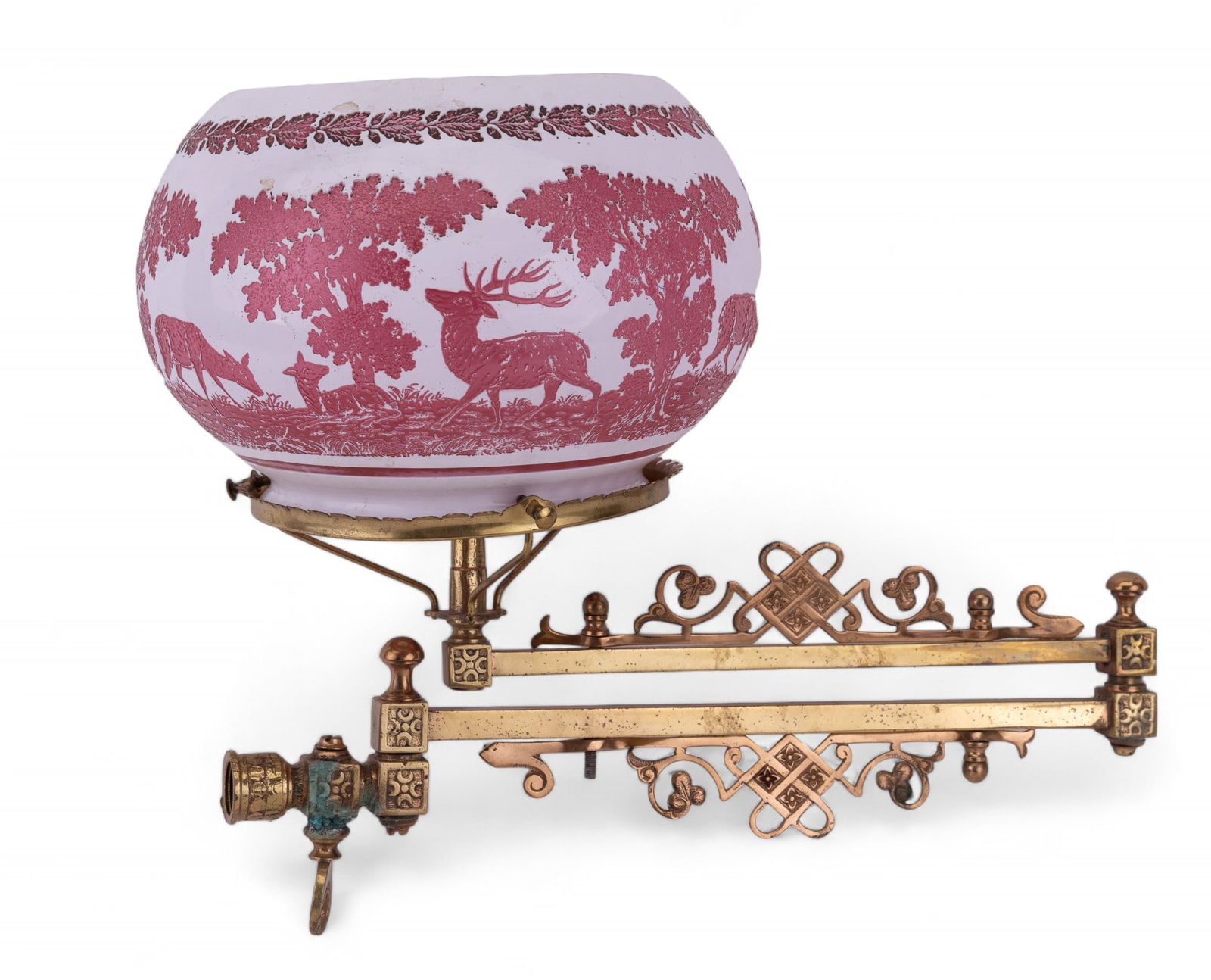 Antique Cranberry Gas Lamp (1 of 7)