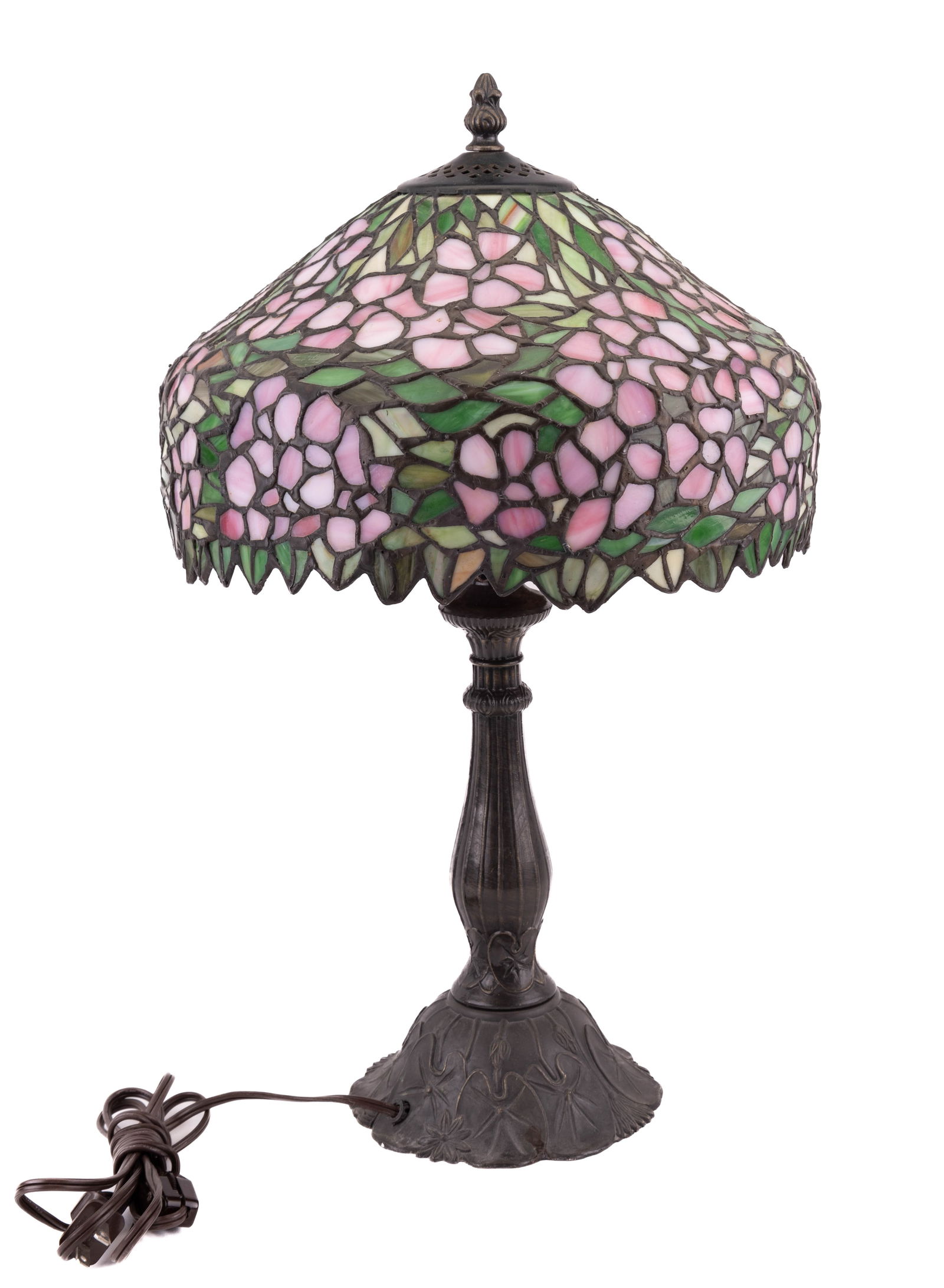Antique Style Lamp w/ Colorful Glass Shade (1 of 5)