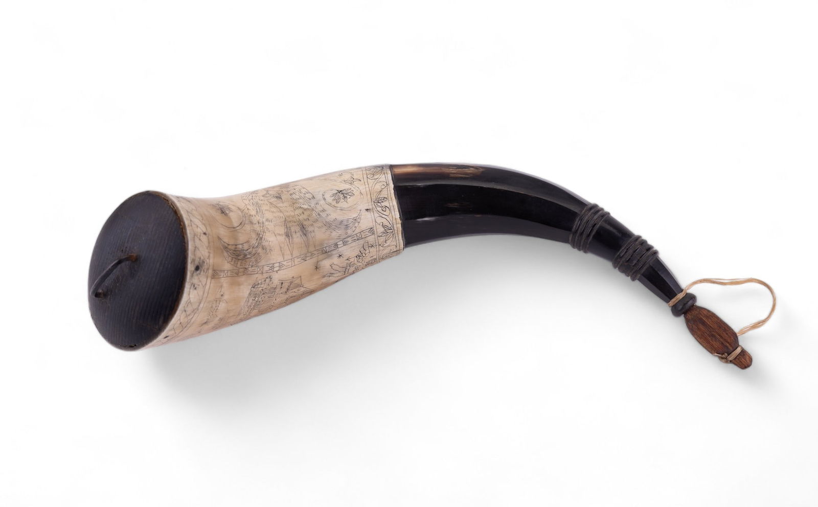 Carved Folk Art Powder Horn by Robert Singer (1 of 11)