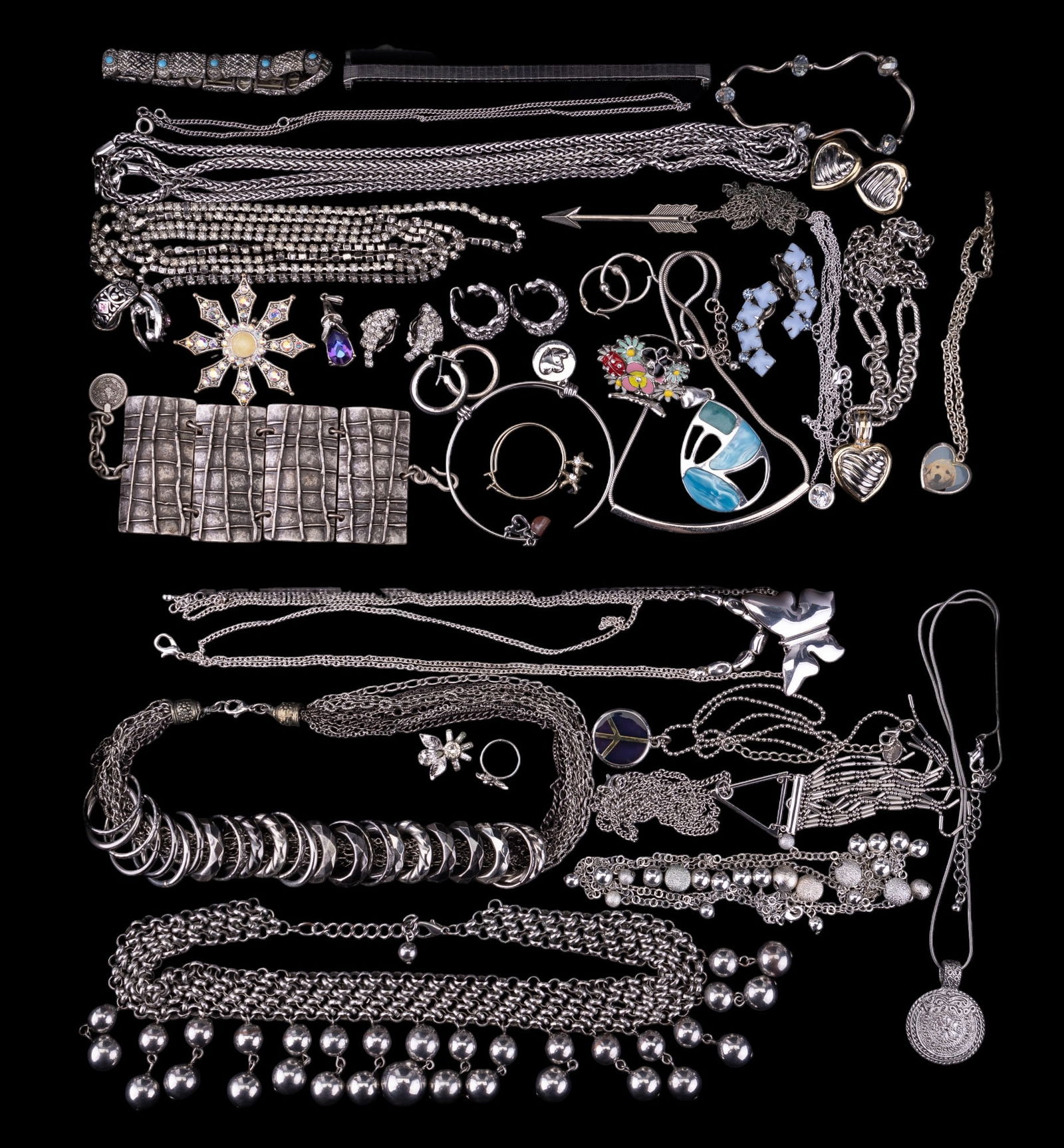 Rhinestone, Crystal, Silvertone Grouping (1 of 12)