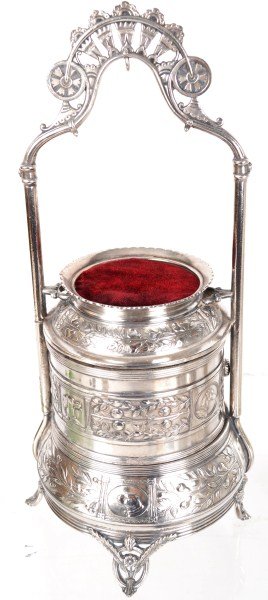 Victorian Jewel Casket and Watch Holder: Victorian jewel casket and watch holder by Reed and Barton Silver Company, rare form