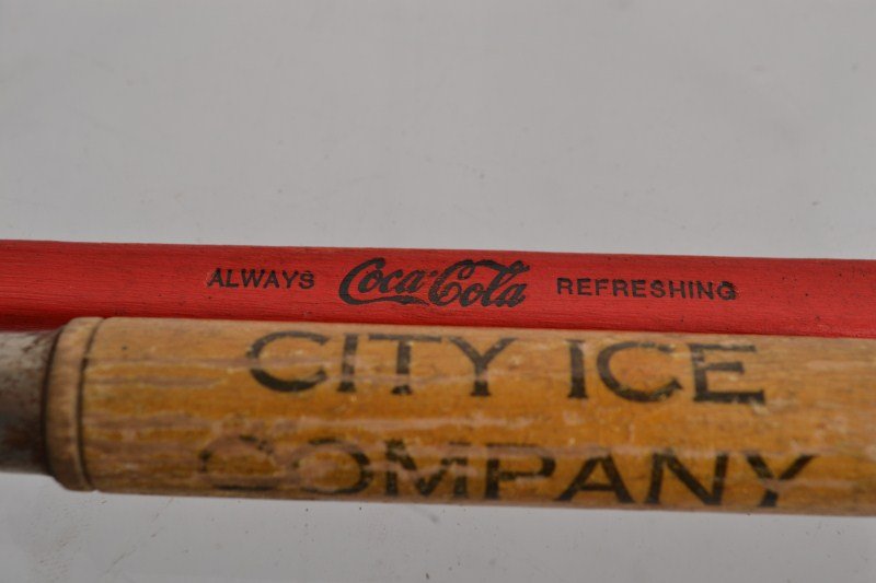 Advertising Lot: Coca-Cola flyswatter made by Universal, along with a City Ice Co (York, PA) ice pick