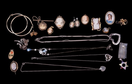 Sterling Silver, Shell Cameo, G.F Jewelry