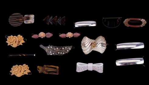 Vintage Sterling, Celluloid & more Hair Clips/Pins