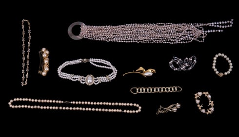 Multi-Strand Freshwater Pearl Necklace, Faux Pearl