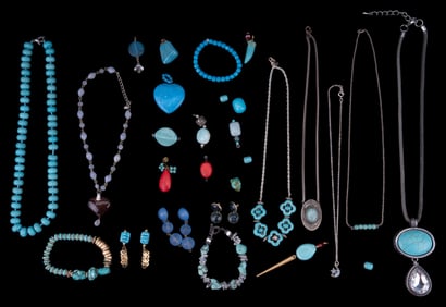 Howlite, Blue Stone, Turquoise, Blue Glass Jewelry