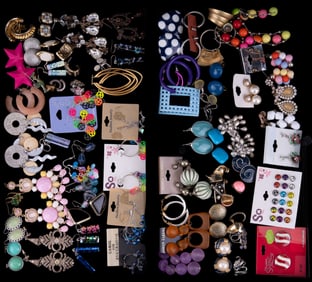 75 Pairs of Costume Jewelry Earrings