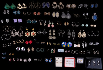 75 Pairs of Costume Earrings, some Branded