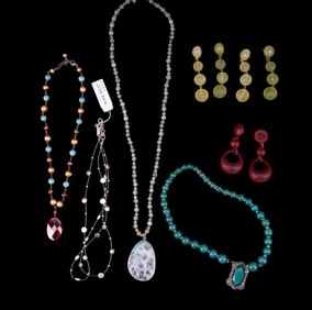 Sterling, Agate, Pearl, Turquoise Necklaces
