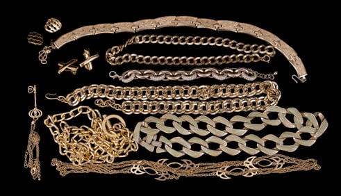 Monet, Trifari, Gold Tone Costume Jewelry