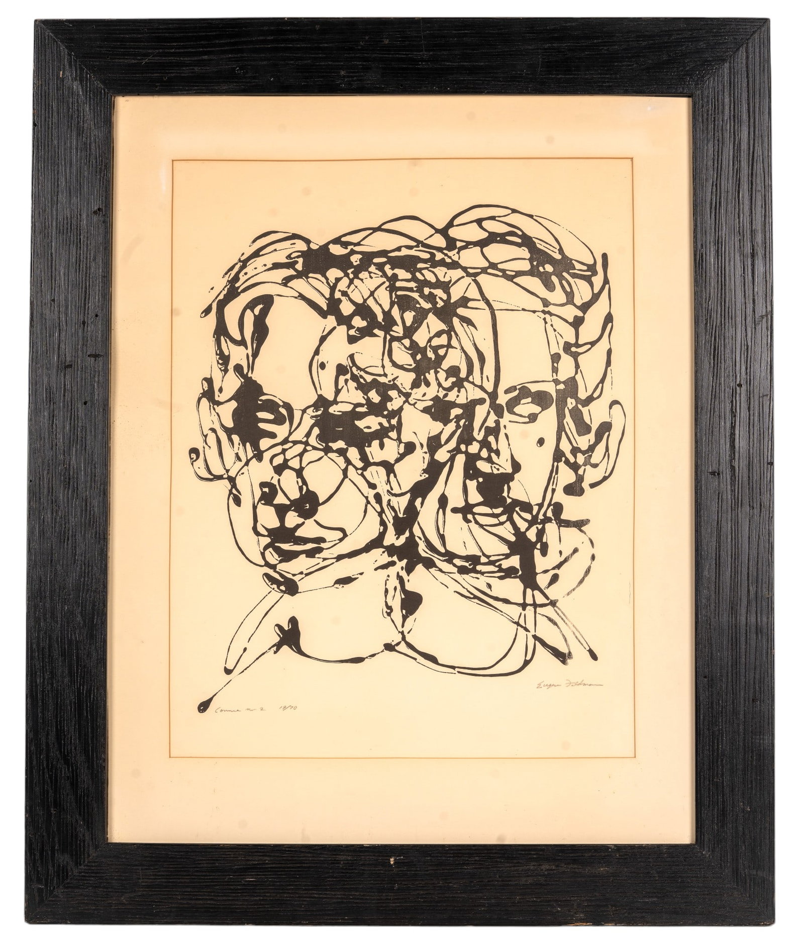Lithograph by Eugene Feldman (AM 1921-1975): Offset lithograph by Eugene Feldman (AM 1921-1975) titled "Connie March 2" and numbered 19/70 LL and artist signed LR. Eugene Feldman founded Falcon Press and was the printer for Andy Warhol's S&H Gre