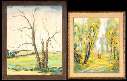 R.D. Schultz (AM 1915-2007) Tree Paintings (2)