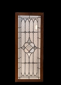 Vintage Art Nouveau Style Leaded Glass Window