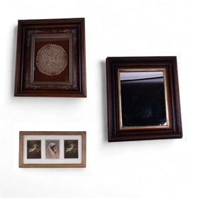 Antique Framed Lace Art & Mirror