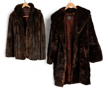 Fur Coats (1 Real Mink Stole, 1 Faux)