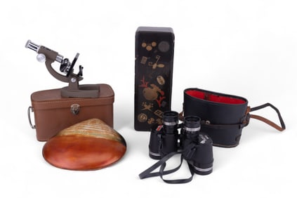 Binolux Binoculars, Vintage Microscope & More