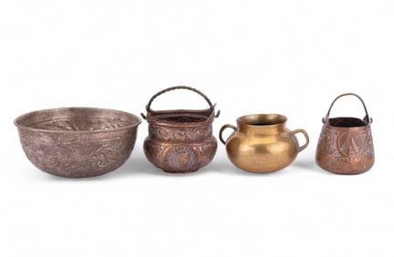 Antique Copper Pot, Pinch Pot, Handmade Pots