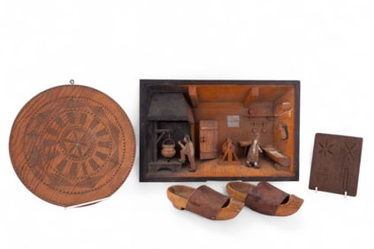 M. Schwalb Room Interior, Antiq. Carved Wood Items