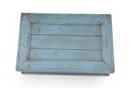 Antique Folk Art Box in Early Blue Paint