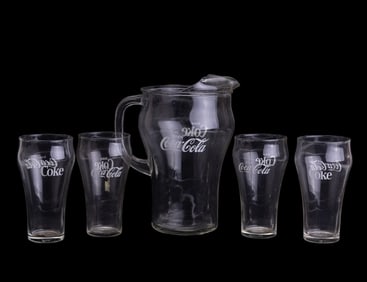 Coca-Coca Soda Shop Glasses, Pitcher
