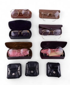 6 Pairs of Vintage Eyeglasses & 3 Coin Purses