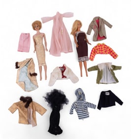 Early Barbies w/ Vintage Clothes