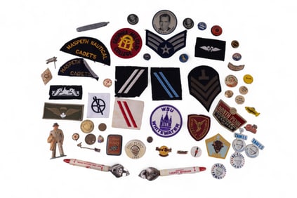 Military Badges, Political Pinbacks, & More