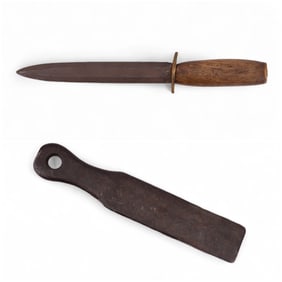 19th C. European Dagger + Sharpening Steel