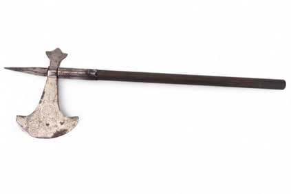 Antique Ceremonial Iron Halberd