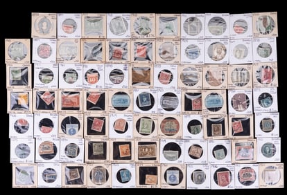 Antique Framed International Stamps