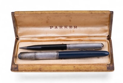 Sterling Silver Parker Pens + Parker Case