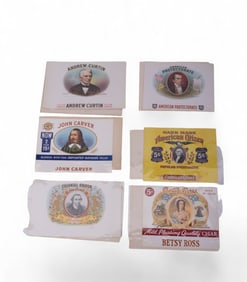Cigar Label Sheets of Iconic Americans & Others (9