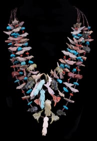 Navajo Five-Strand Fetish Necklace w/ Sterling