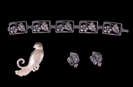 Sterling Silver Bird Brooch, Bracelet, more