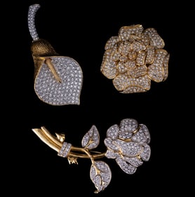 Nolan Miller Floral Brooches (3)