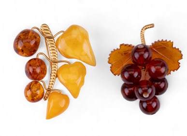 Russian Amber Brooches