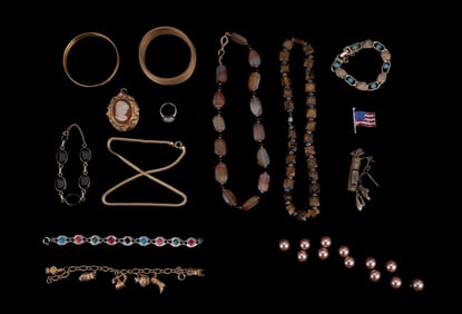 Tiger Eye and Gold Tone Jewelry