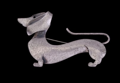 Sterling Dachshund Brooch