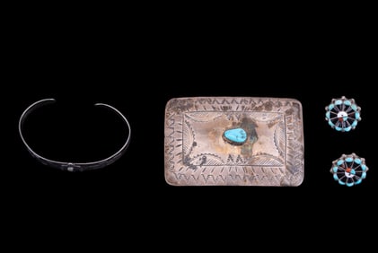Vintage Native American Turquoise Silver Jewelry
