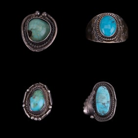 Silver and Turquoise Vintage Rings (4)