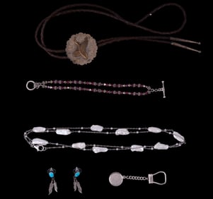 Sterling Silver Bolo, Turquoise, Other Sterling