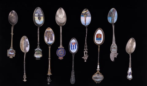 .800 Silver Souvenir Spoons (some Antique)