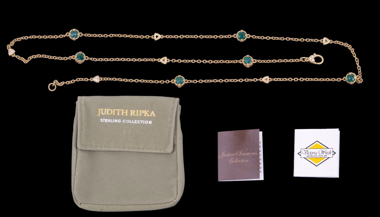 Judith Ripka Gold Tone Sterling Long Necklace (1 of 9)